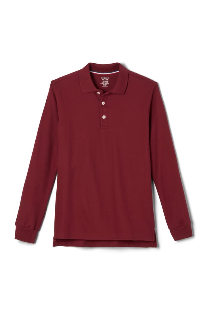 Essentials Boys Long-Sleeve Pique Polo Shirts 